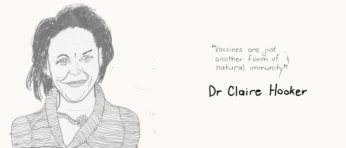 Claire Hooker thinks natural immunity and vaccine produced immunity are equal.